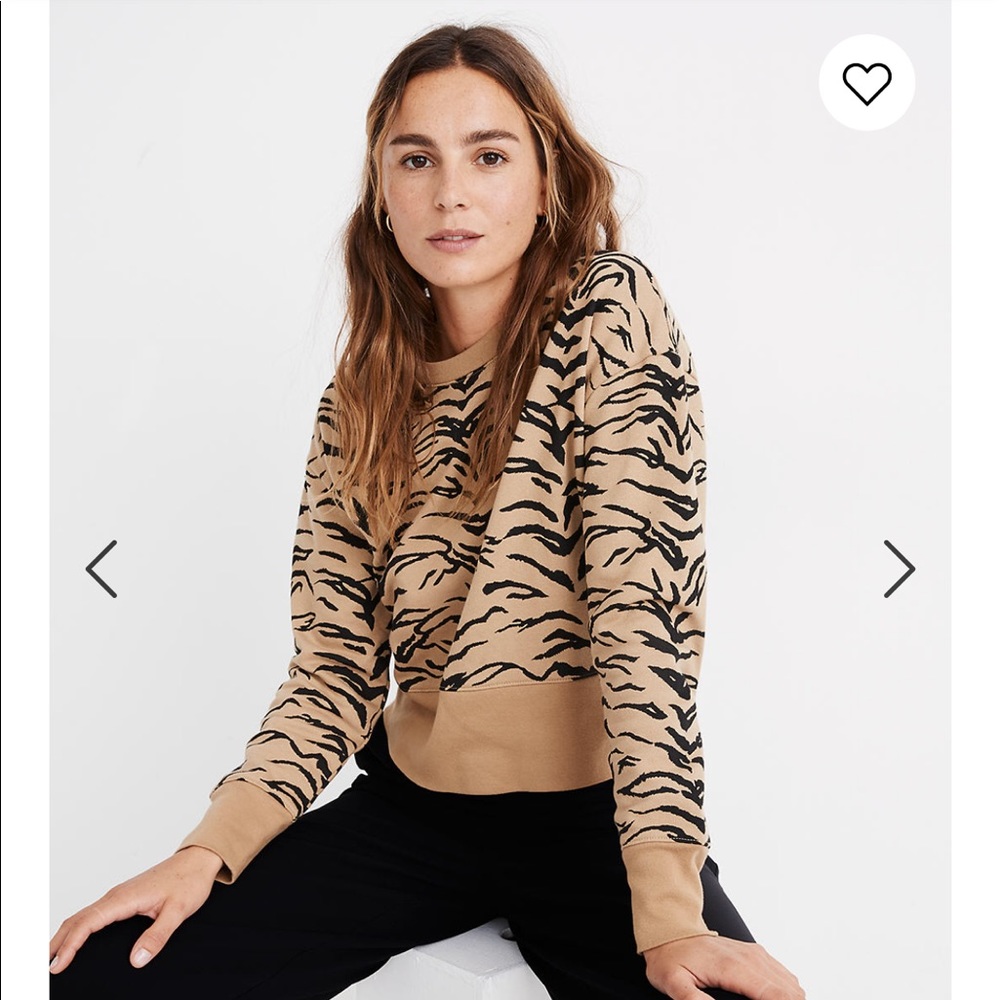 Madewell tiger stripe sweatshirt